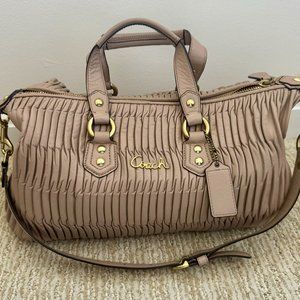 Coach Matelassé Ruched leather satchel